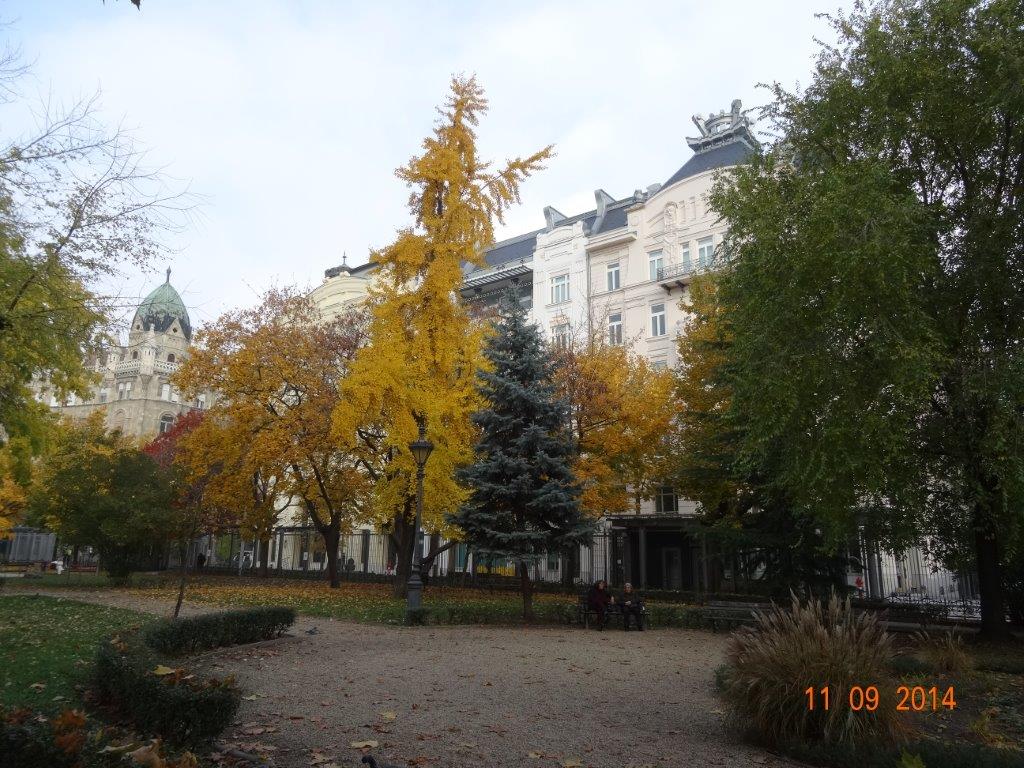 za drzewami budynki bardzo strzeżonej ambasady amerykańskiej / Budapeszt 301.jpg Budapeszt 301.jpg