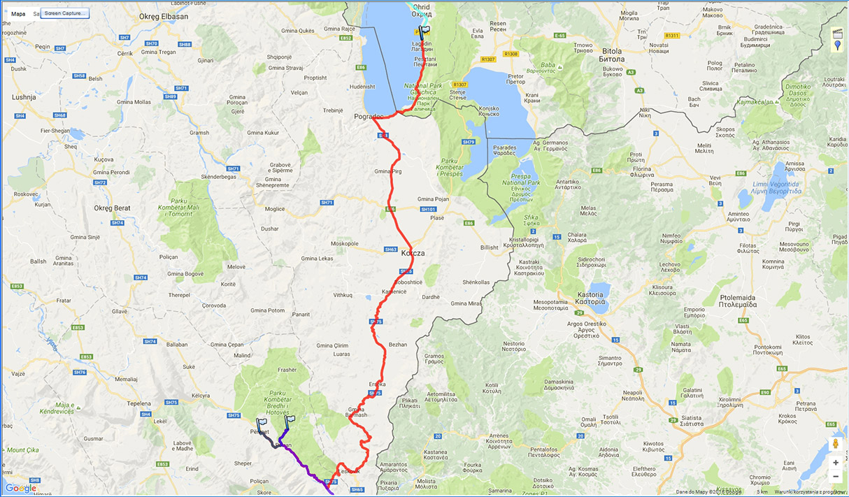 Trasa Ochryd - Permet 2016.jpg